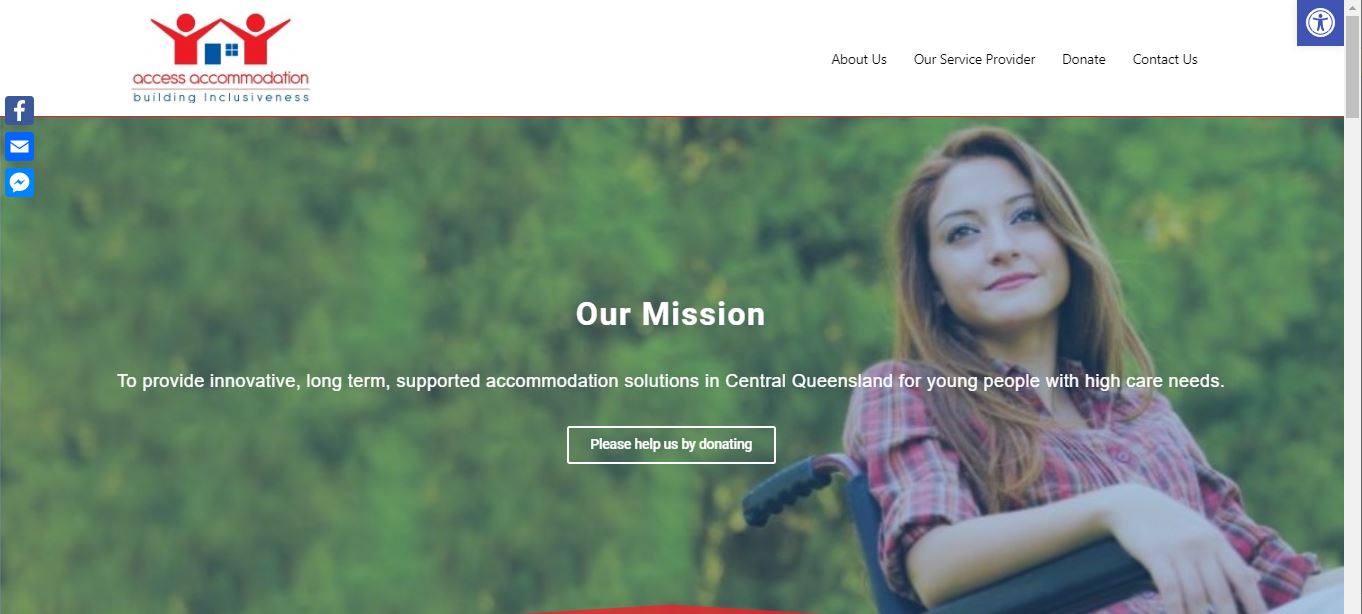 Screenshot of Access Accommodation website developed by Central Highlands Web Solutions